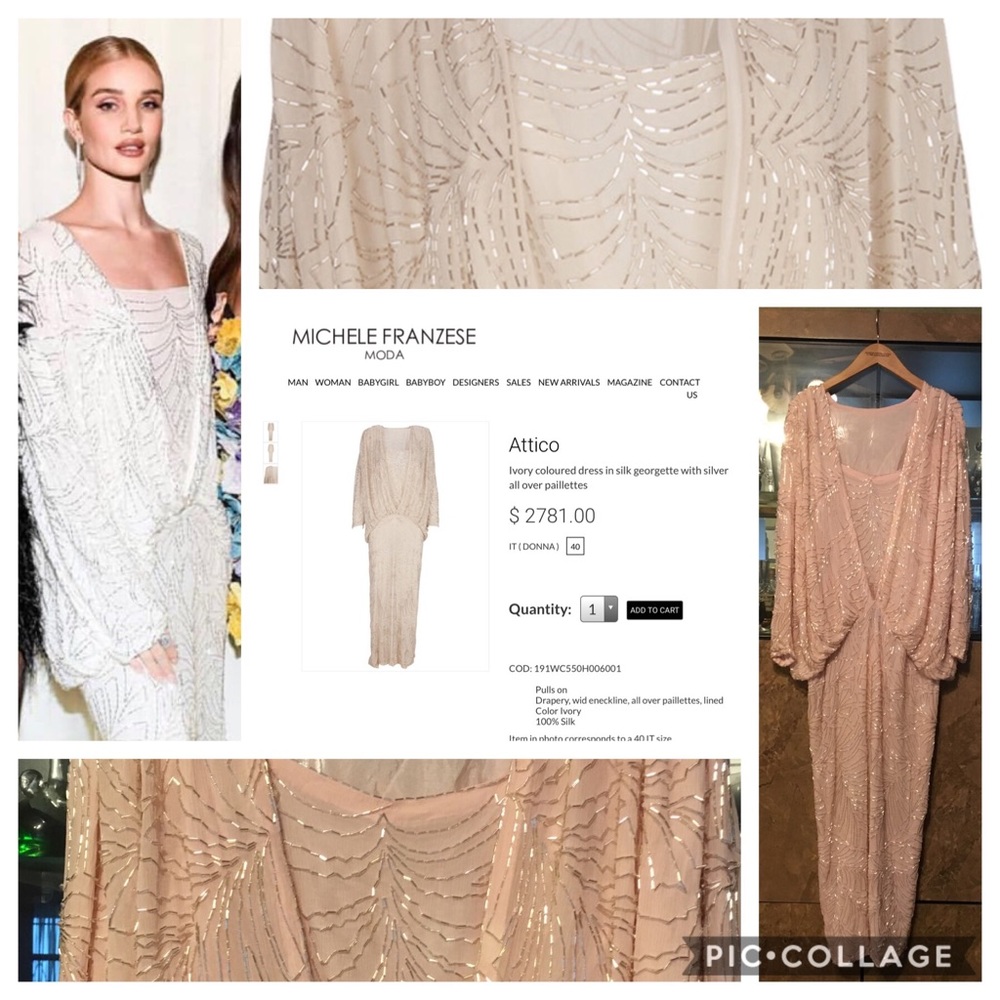 Attico Silk Beaded Georgette Dress